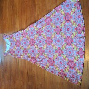 Soft Surroundins Colorful Print Maxi Tank Dress With Pockets Size SP